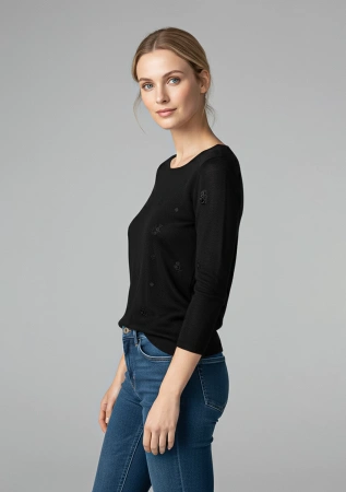 Пуловер жен (Black, XL)