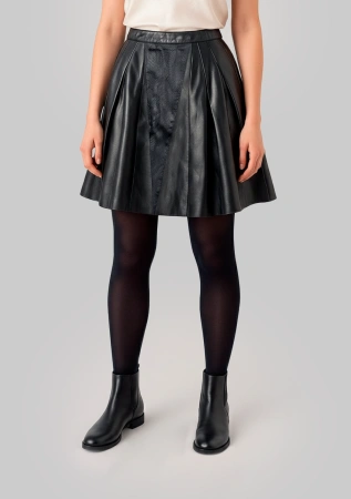 Кожаная стрейч юбка (Nero, S)