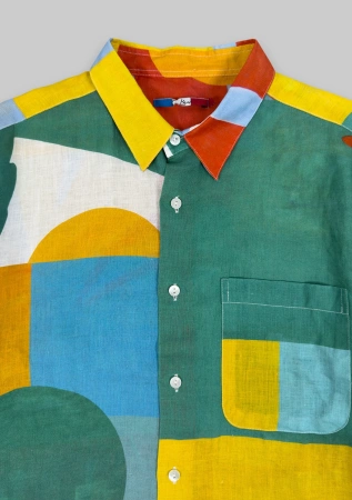 Рубашка муж Yellow red green