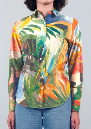 Рубашка Monkey trees жен