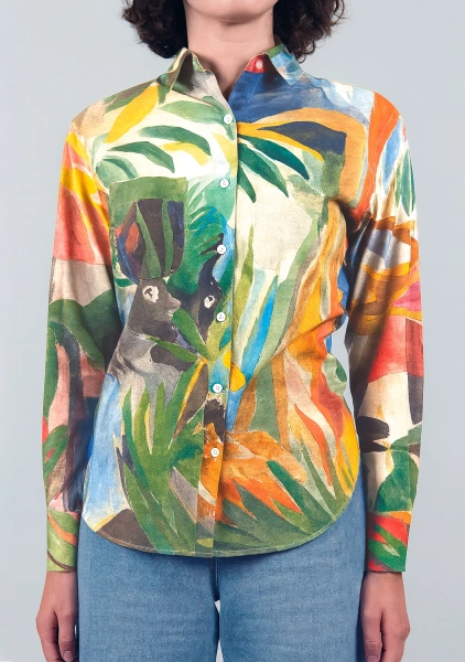 Рубашка Monkey trees жен
