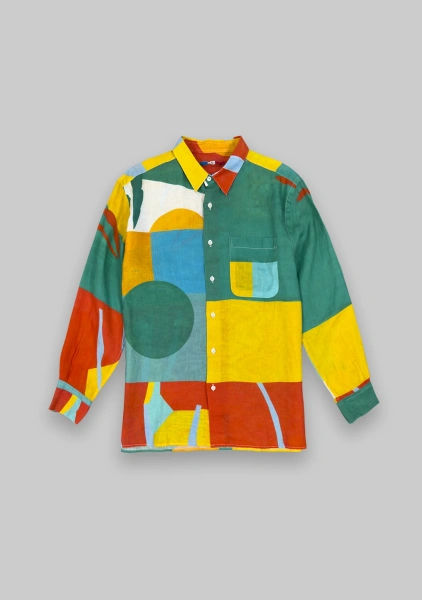 Рубашка муж Yellow red green