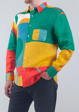 Рубашка муж Yellow red green