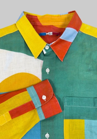 Рубашка муж Yellow red green