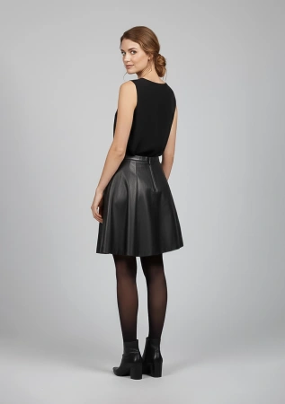 Кожаная стрейч юбка (Nero, S)