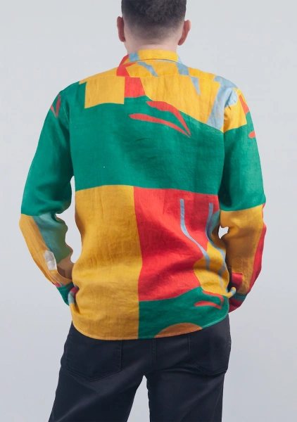 Рубашка муж Yellow red green
