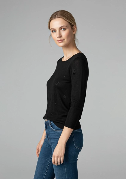 Пуловер жен (Black, XL)