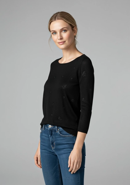 Пуловер жен (Black, XL)