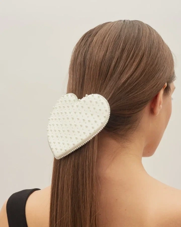 Заколка сердце (White, one size)