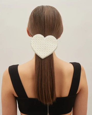 Заколка сердце (White, one size)